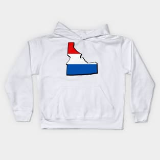 Red, White, and Blue Idaho Outline Kids Hoodie